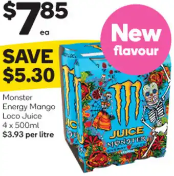 Monster Energy Mango Loco Juice 4 x 500ml