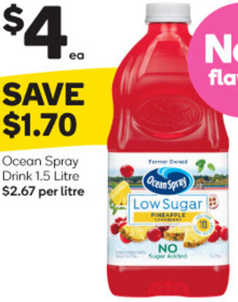 Woolworths Ocean Spray Drink 1.5 Litre offer
