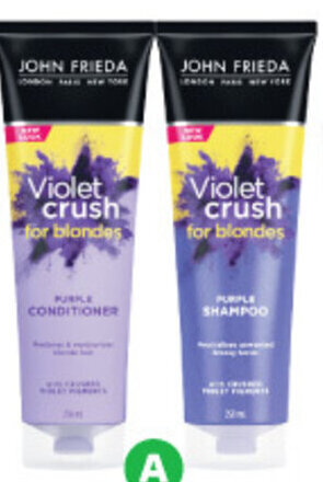 Woolworths John Frieda Shampoo or Conditioner 250ml offer