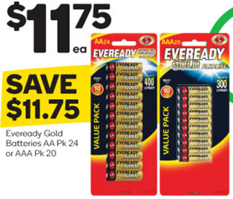 Woolworths Eveready Gold Batteries AA Pk 24 Or AAA Pk 20 offer