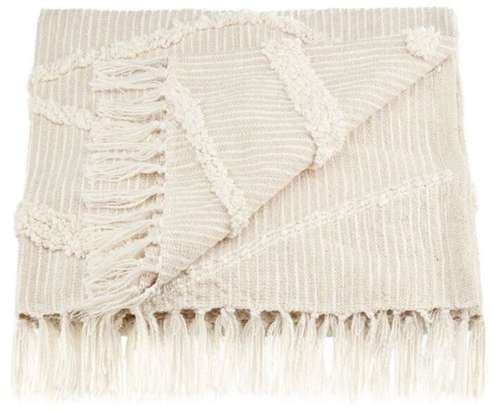 Bouclair winkel throw cream offer at Spotlight
