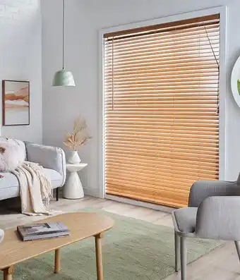 Spotlight 50% off timber 45mm golden oak venetian blinds offer