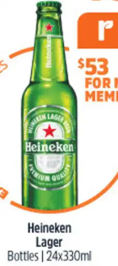 Woolworths Heineken Lager 24x330ml offer