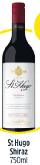 Woolworths St Hugo Shiraz 750ml offer