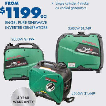 BCF Engel Pure Sinewave Inverter Generators offer