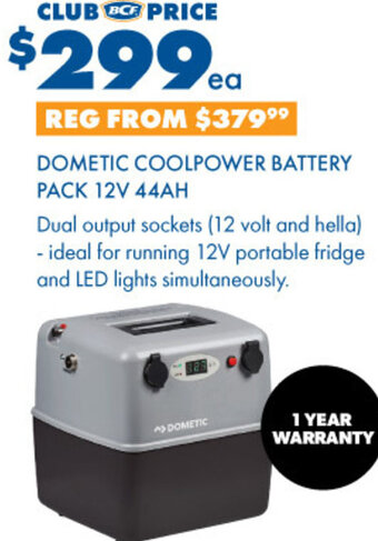 BCF Dometic Coolpower Battery Pack 12V 44AH offer
