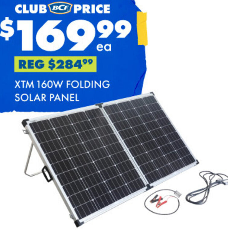XTM 160W Folding Solar Panel offer at BCF