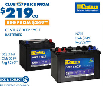 BCF Century Deep Cycle Batteries offer