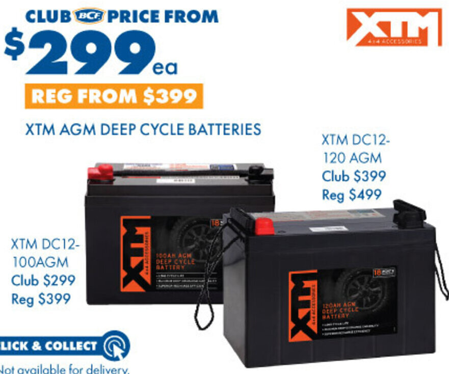 XTM AGM Deep Cycle Batteries offer at BCF