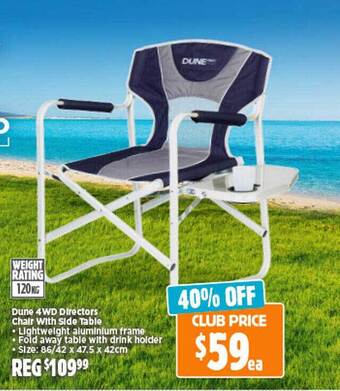 Anaconda Dune 4wd directors chair with side table offer