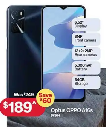 Australia Post Optus oppo a16s offer