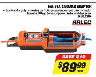 Autobarn 10a 15a caravan adaptor offer