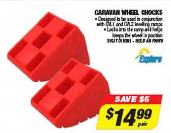 Autobarn Caravan wheel chocks offer