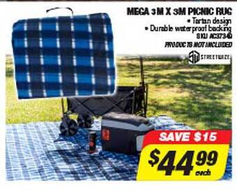 Autobarn Mega 3m x 3m picnic rug offer