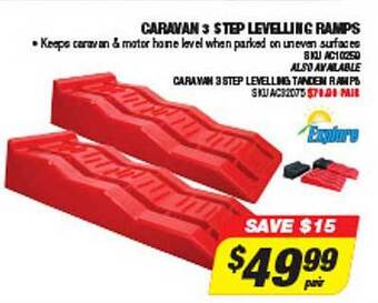 Autobarn Caravan 3 step levelling ramps offer