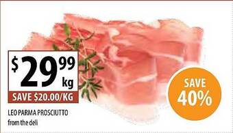 Supabarn Leo parma prosciutto offer