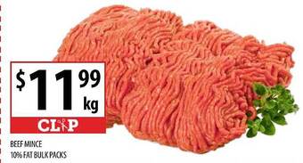 Supabarn Beef mince 10% fat bulk packs offer