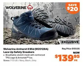 RSEA Safety Wolverine amherst ii mid (w20212ba) lace up safety sneakers offer