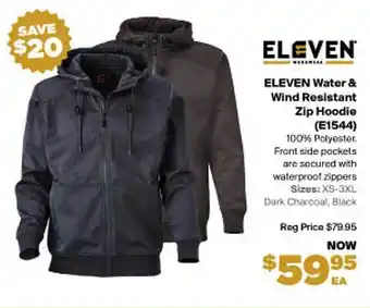 RSEA Safety Eleven water & wind resistant zip hoodie (e1544) offer