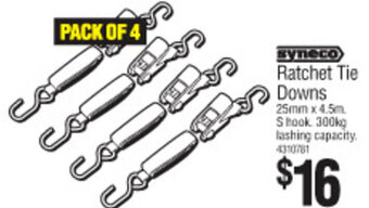 Bunnings Ratchet Tie Downs offer