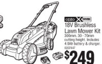 Bunnings Ozito 18V Brushless Lawn Mower Kit offer
