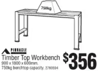 Bunnings Pinnacle Timber Top Workbench offer