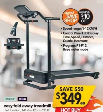 Cheap as Chips Easy Fold away Treadmill offer