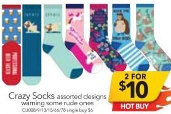 Cheap as Chips Crazy Socks offer