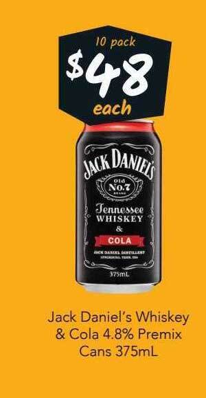 Cellarbrations Jack & daniel's whiskey & cola offer