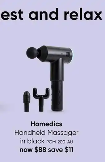 Myer Homedics handheld massager in black offer