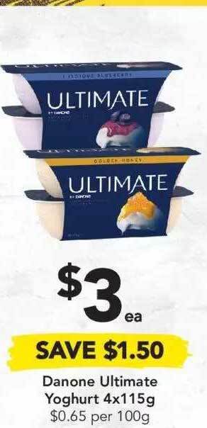 Drakes Danone ultimate yoghurt 4x115g offer