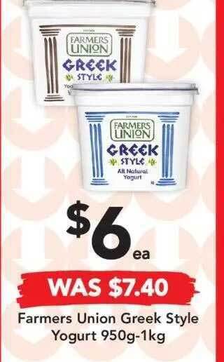 Drakes Farmers union greek style yogurt 950g-1kg offer