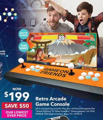 Jaycar Electronics Retro arcade game console offer