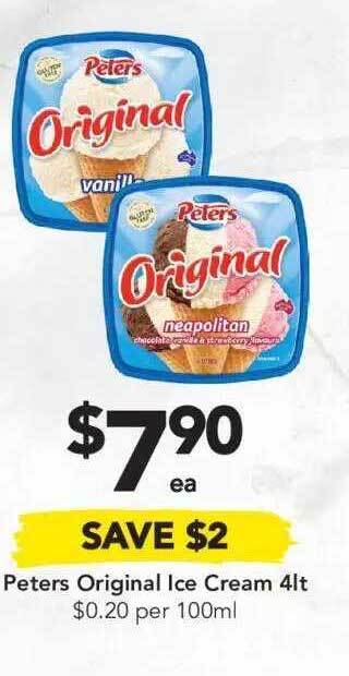 Drakes Peters original ice cream 4lt offer