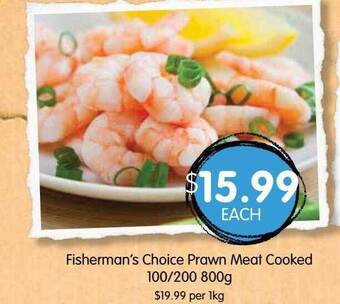 Spudshed Fisherman's choice prawn meat cooked offer