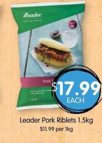 Spudshed Leader pork riblets offer