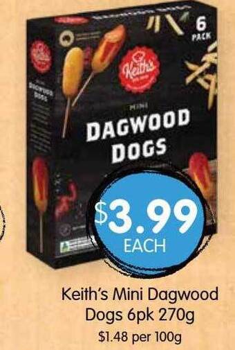 Spudshed Keith's mini dagwood dogs 6pk offer