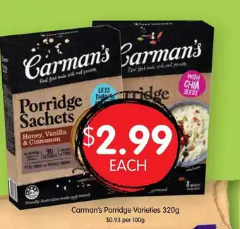 Carman's porridge varieties