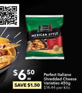 Ritchies Perfect italiano shredded cheese varieties offer