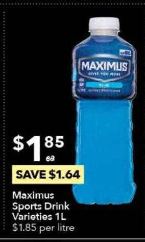 Ritchies Maximus sports drink varieties offer