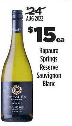 Liquorland Rapaura springs reserve sauvignon blanc offer