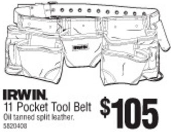 Bunnings Irwin 11 Pocket Tool Belt offer