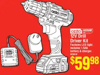 Bunnings Ozito 12V Drill Driver Kit offer