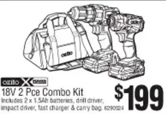 Bunnings Ozito 18V 2 Pce Combo Kit offer
