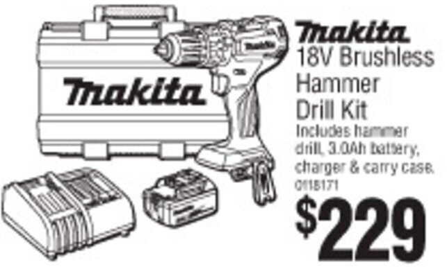 Makita 18V Brushless Hammer Drill Kit 