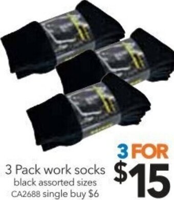 Cheap as Chips 3 Pack Work Socks offer