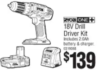 Bunnings Ryobi 18V Drill Driver Kit offer