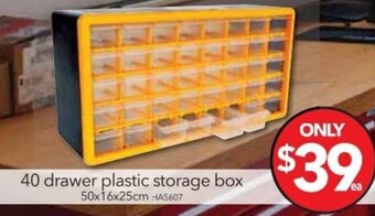 Cheap as Chips 40 Drawer Plastic Storage Box 50x16x25cm offer