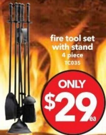 Cheap as Chips Fire Tool Set with Stand offer