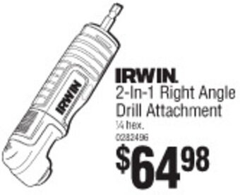 Bunnings Irwin 2-In-1 Right Angle Drill Attachment offer